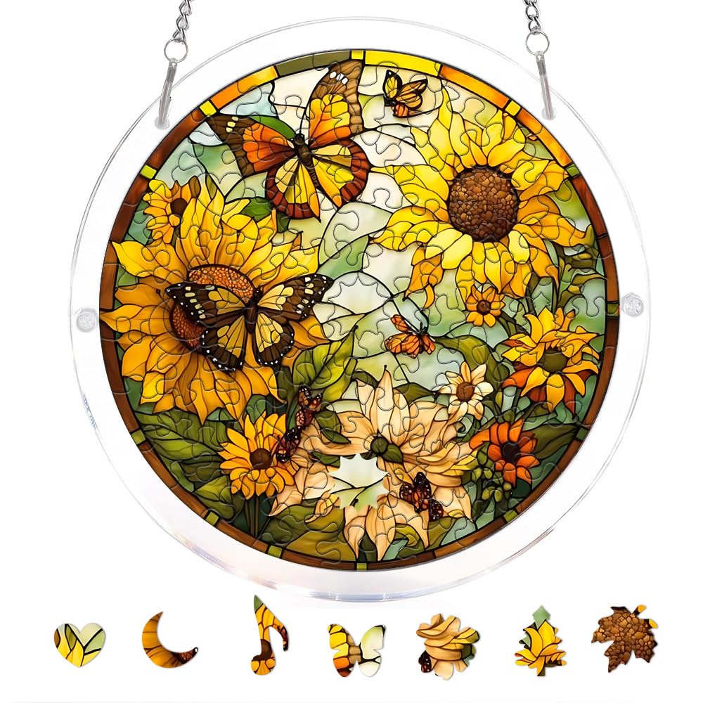 Acrylic Jigsaw Puzzle Suncatcher, Stained Glass Suncatcher Puzzle