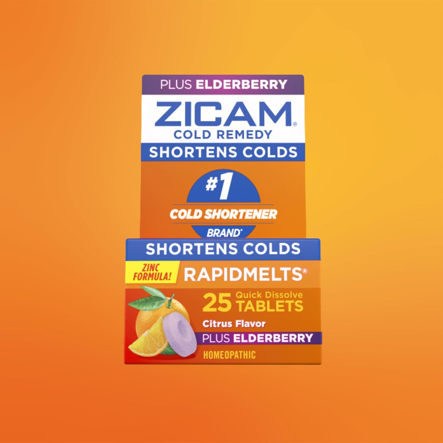 Zicam Cold Remedy Zinc RapidMelts, Elderberry Citrus Flavor, Homeopathic