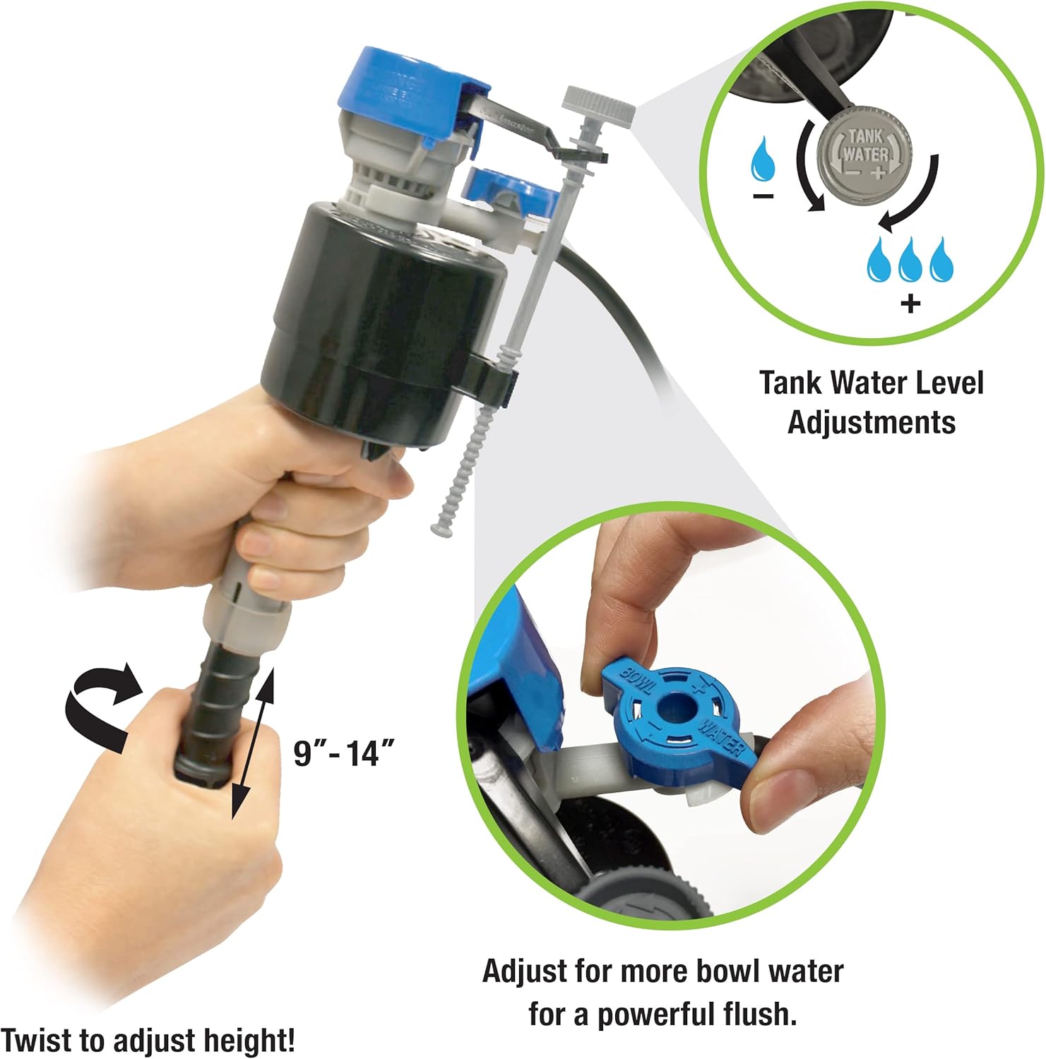 Fluidmaster K-400H-039 High Performance Toilet Fill Valve with 2-Inch