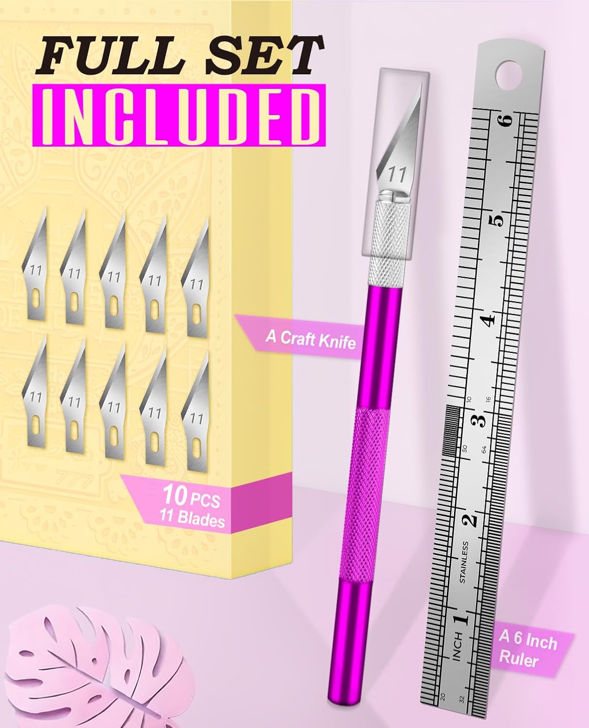 DIYSELF Craft Knife with 10 Extra #11 Blades, Precision Hobby Knife Set with