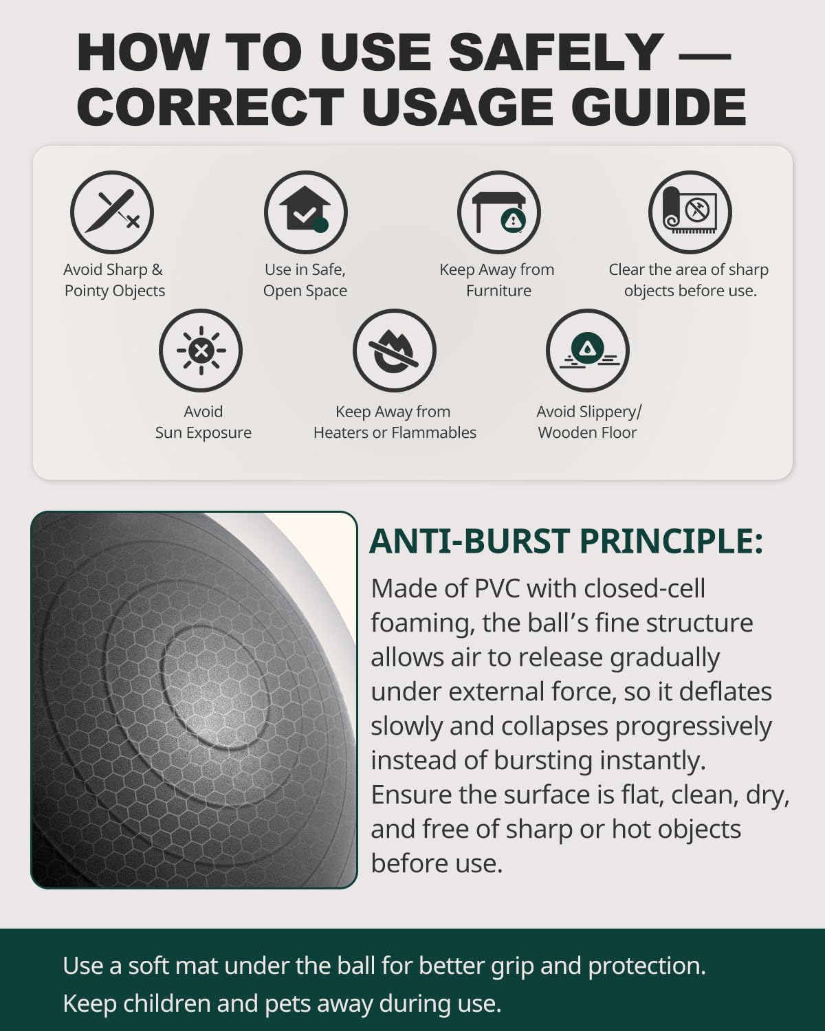 Trideer Exercise Ball for Yoga, Pilates & Fitness ‰ÛÒ Stability Ball