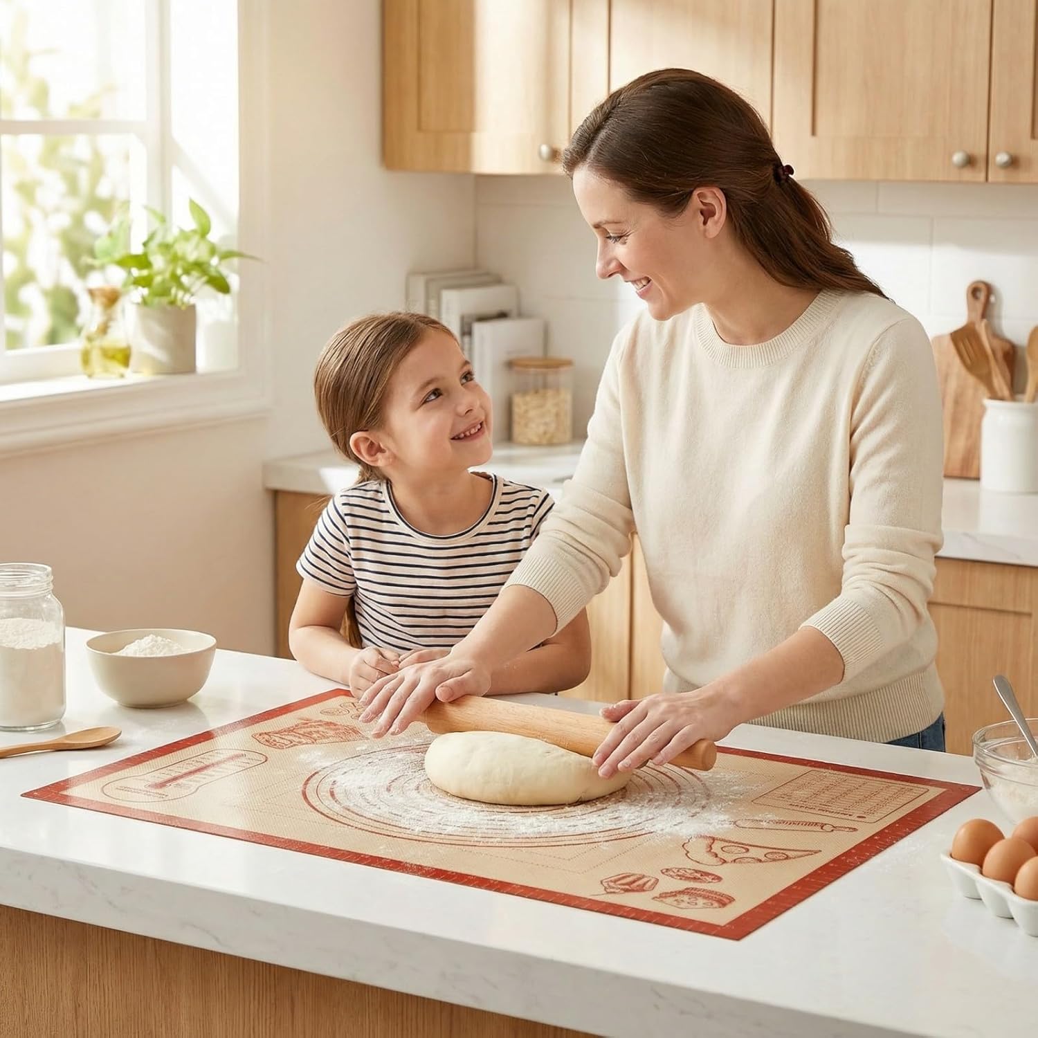 Silicone Baking Pastry Dough Mat - 28x20Inch Extra Large Cookie Bread Rolling