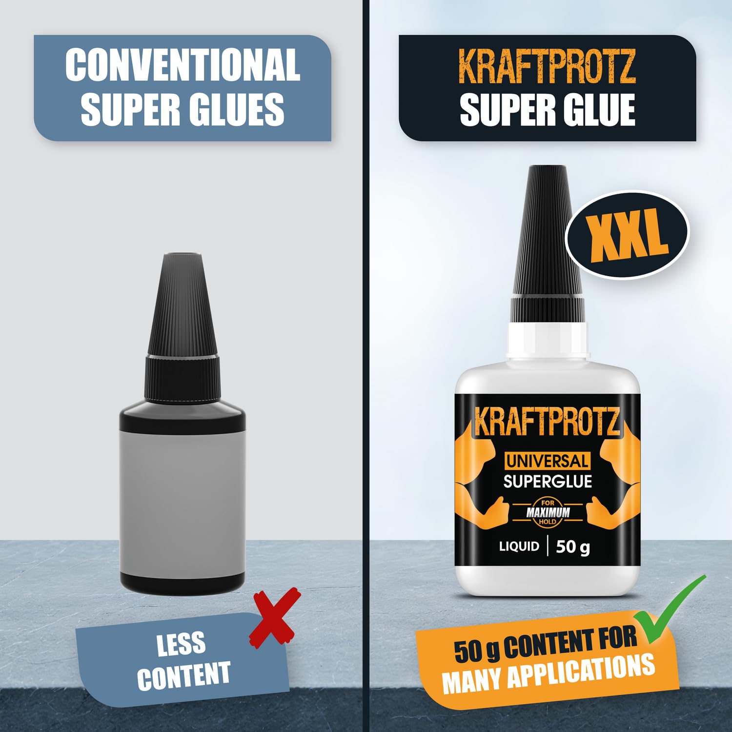 Super Glue XXL Value Size (1.76oz) All Purpose Liquid Adhesive for Plastic