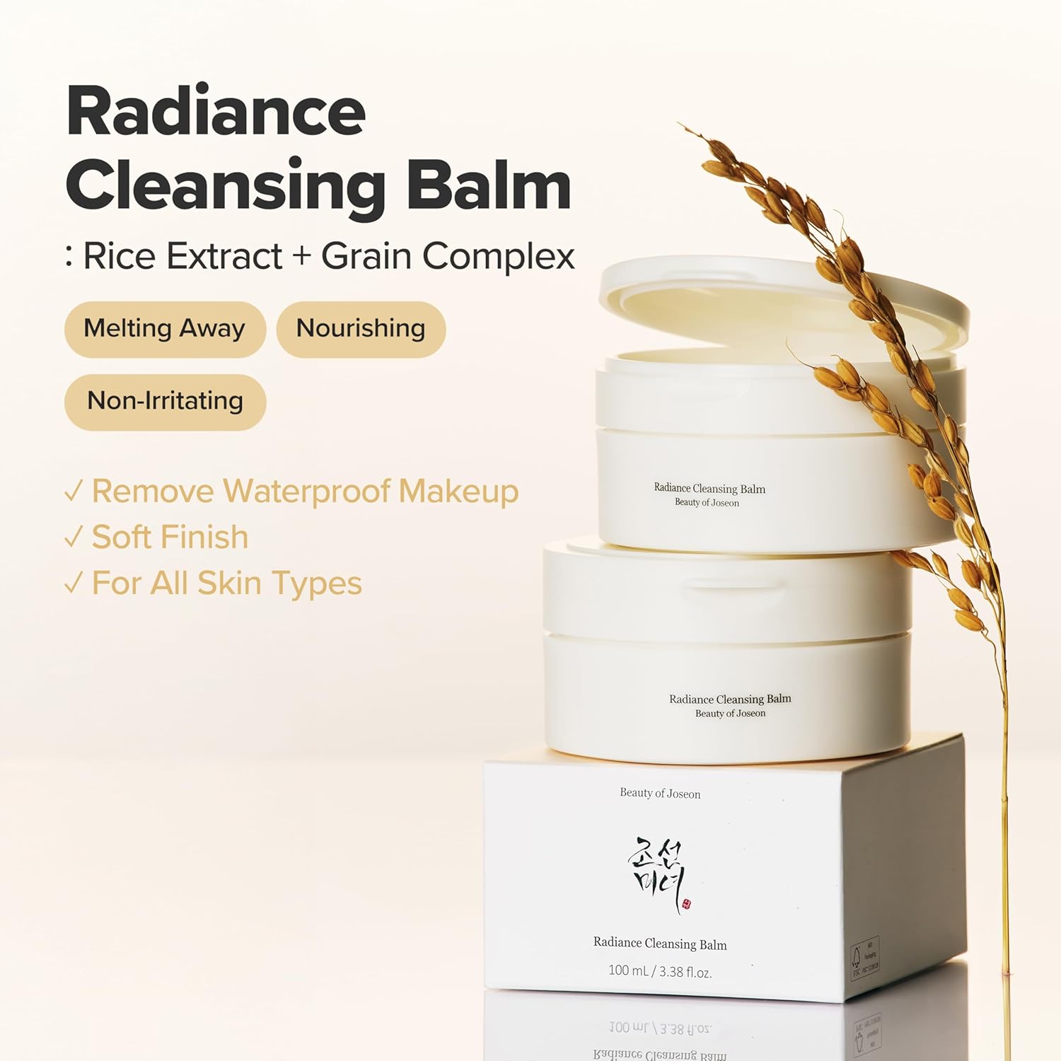 Beauty of Joseon Radiance Cleansing Balm Makeup, Sunscreen, Pore Cleanser for