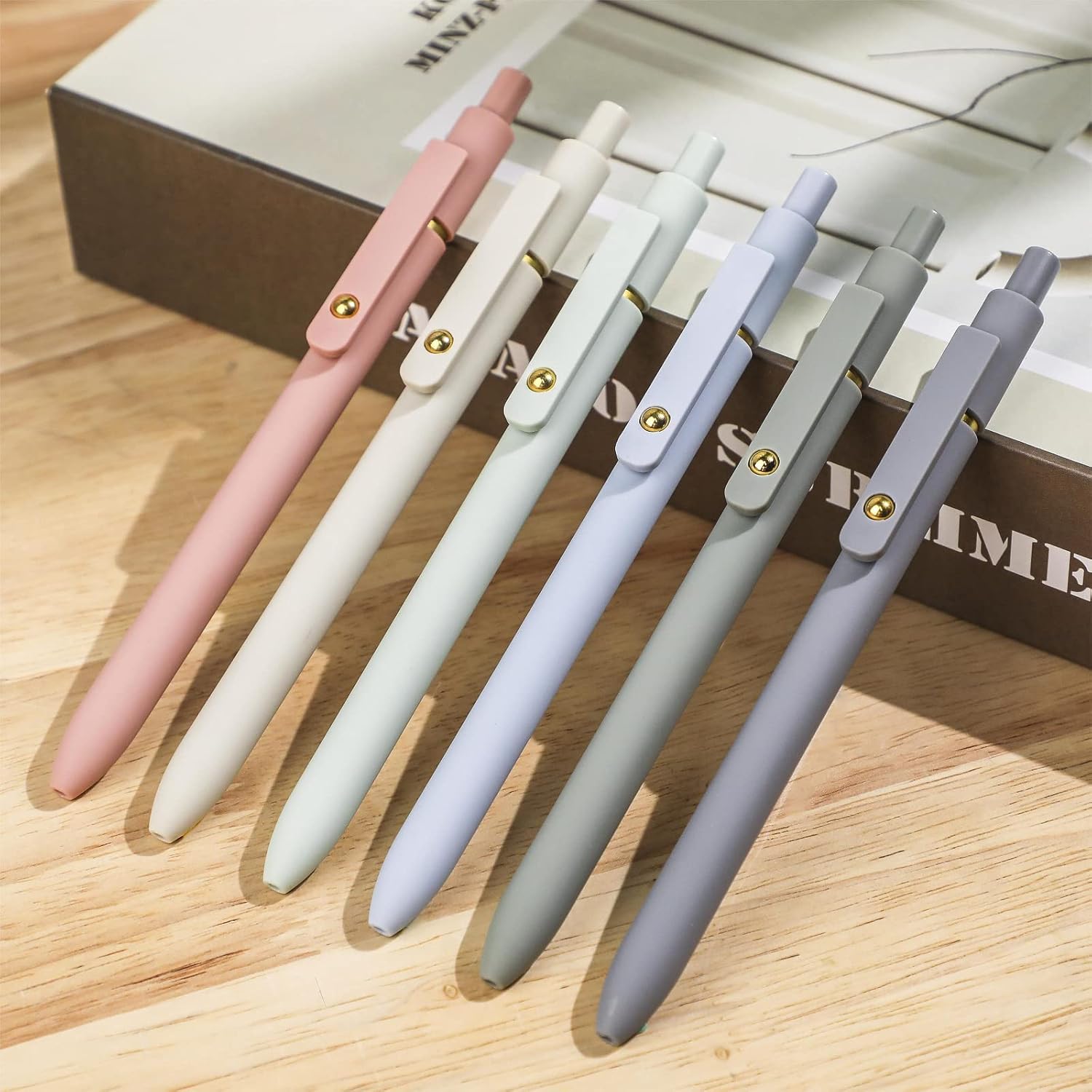 Ddaowanx Gel Pens, 6 Pcs 0.5mm Quick Dry Black Ink Pens Fine Point Smooth