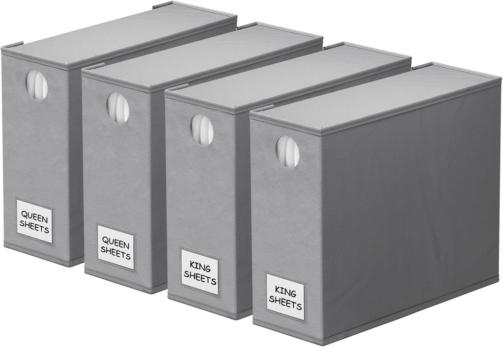 SpaceAid 4 Pack Bed Sheet Organizers and Storage, Foldable Organizer for