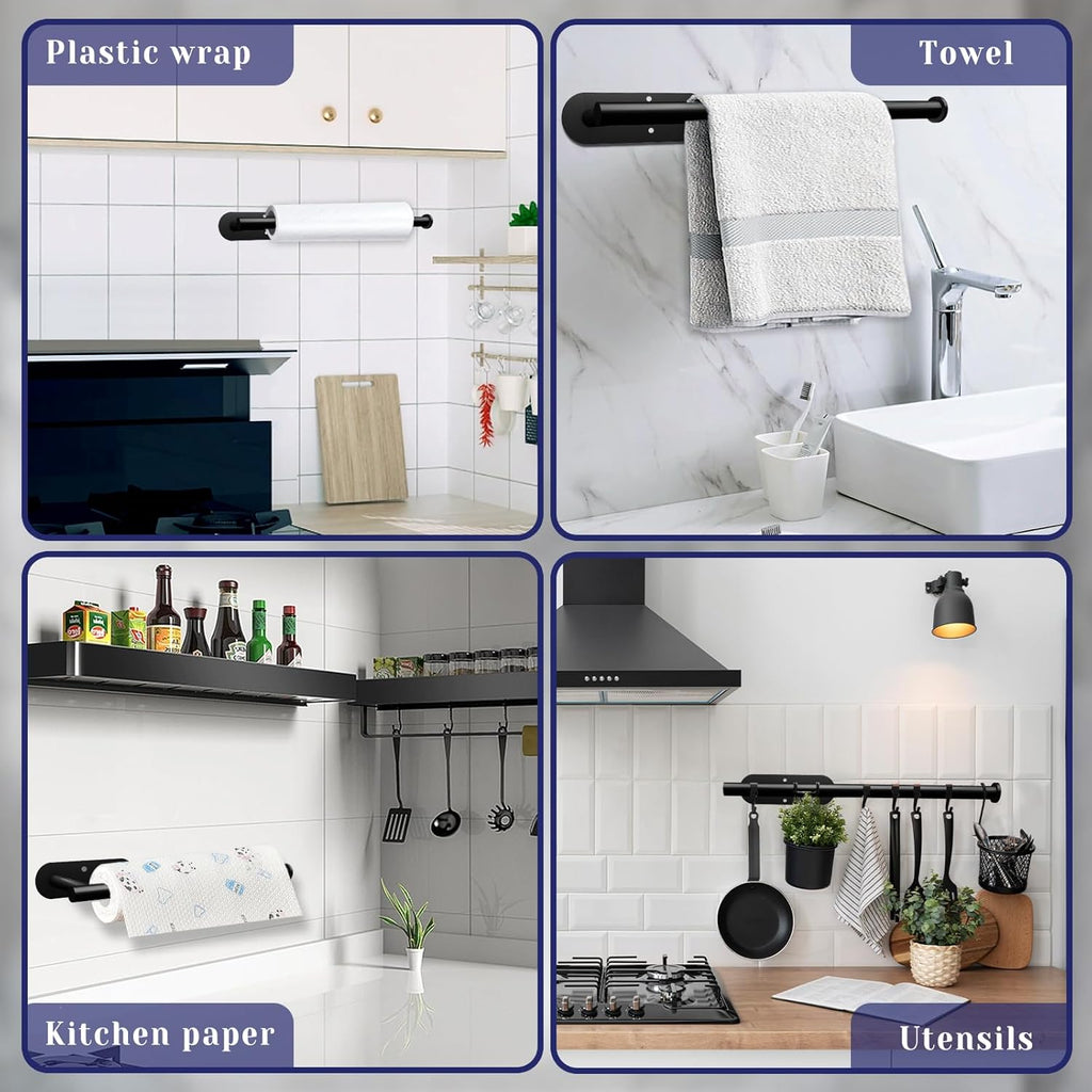 Paper Towel Holder, Self Adhesive or Drilling Paper Towel Holder Under