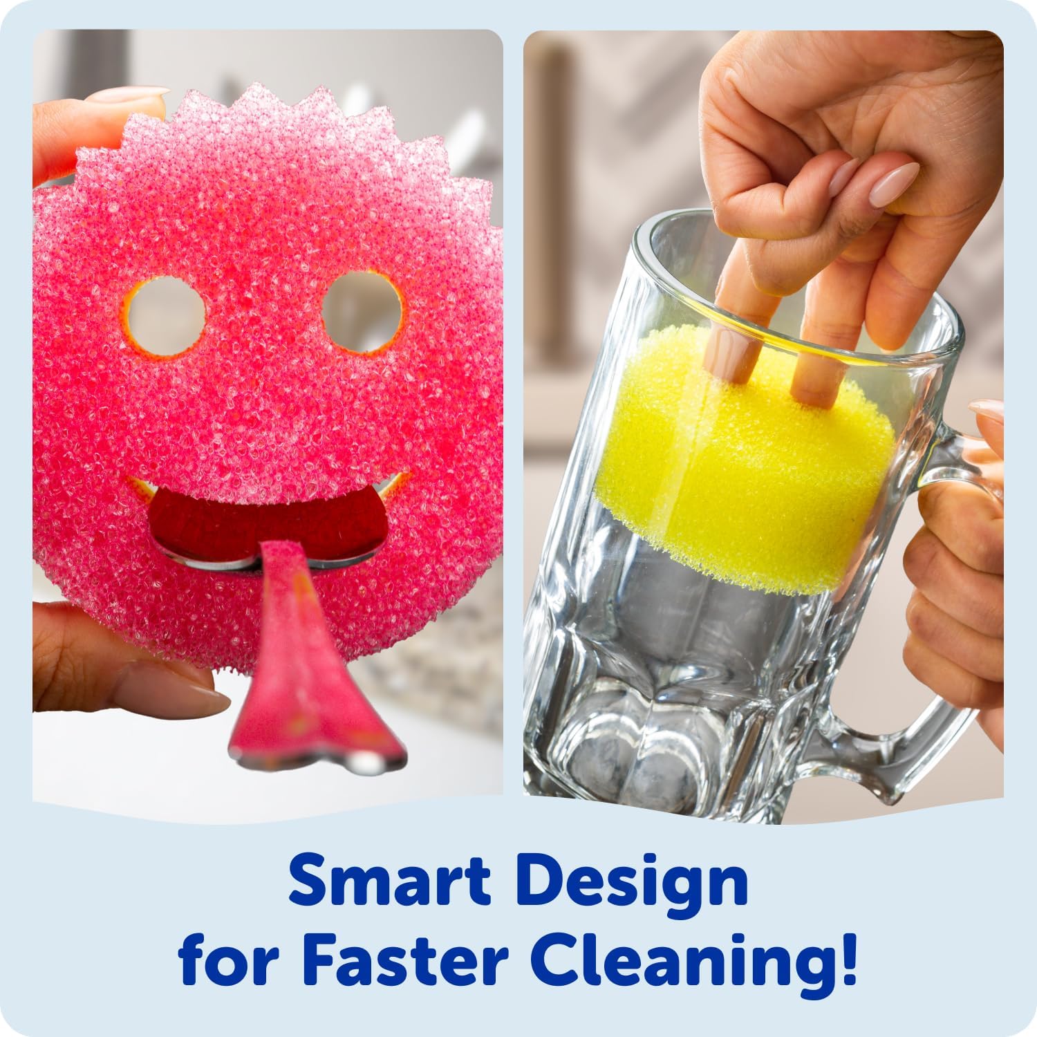 Scrub Daddy Scrub Mommy Sponges - Dish Scrubber + Non-Scratch Cleaning