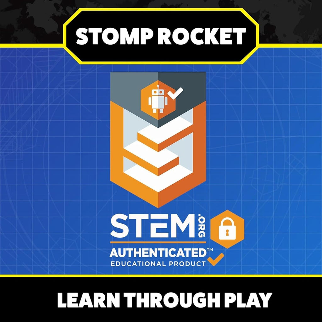 Stomp Rocket Jr Multi-Color Rocket Launcher for Kids, 8 Rockets - Fun Outdoor