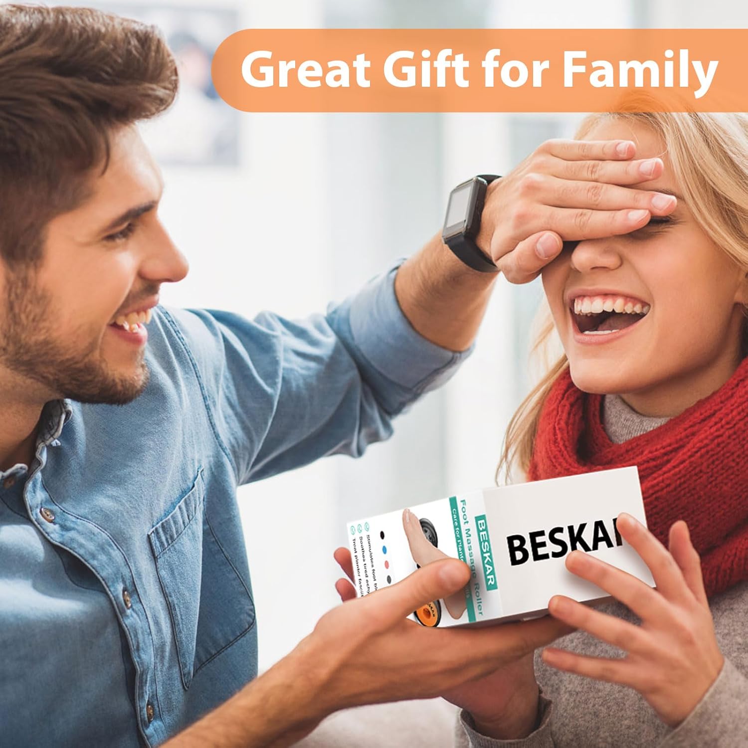 BESKAR Foot Massager Roller for Plantar Fasciitis Relief, Portable, Deep