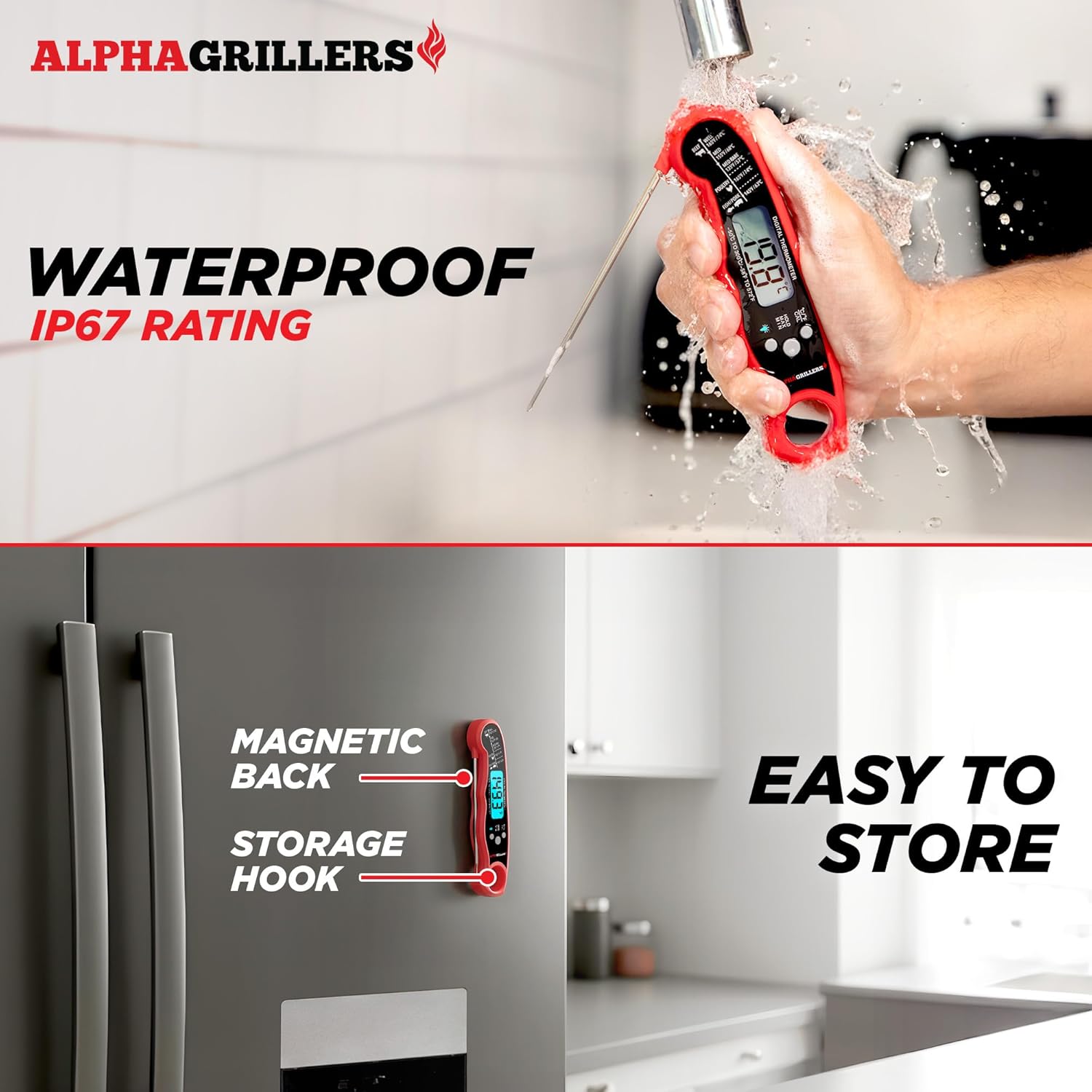 Alpha Grillers Meat Thermometer Digital ‰ÛÒ Instant Read Food Thermometer for