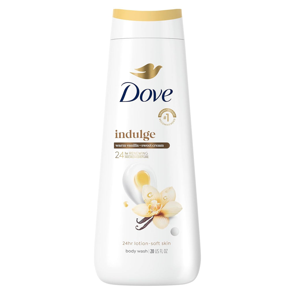 Dove Indulge Body Wash Warm Vanilla + Sweet Cream for Hydrated & Soft Skin 20