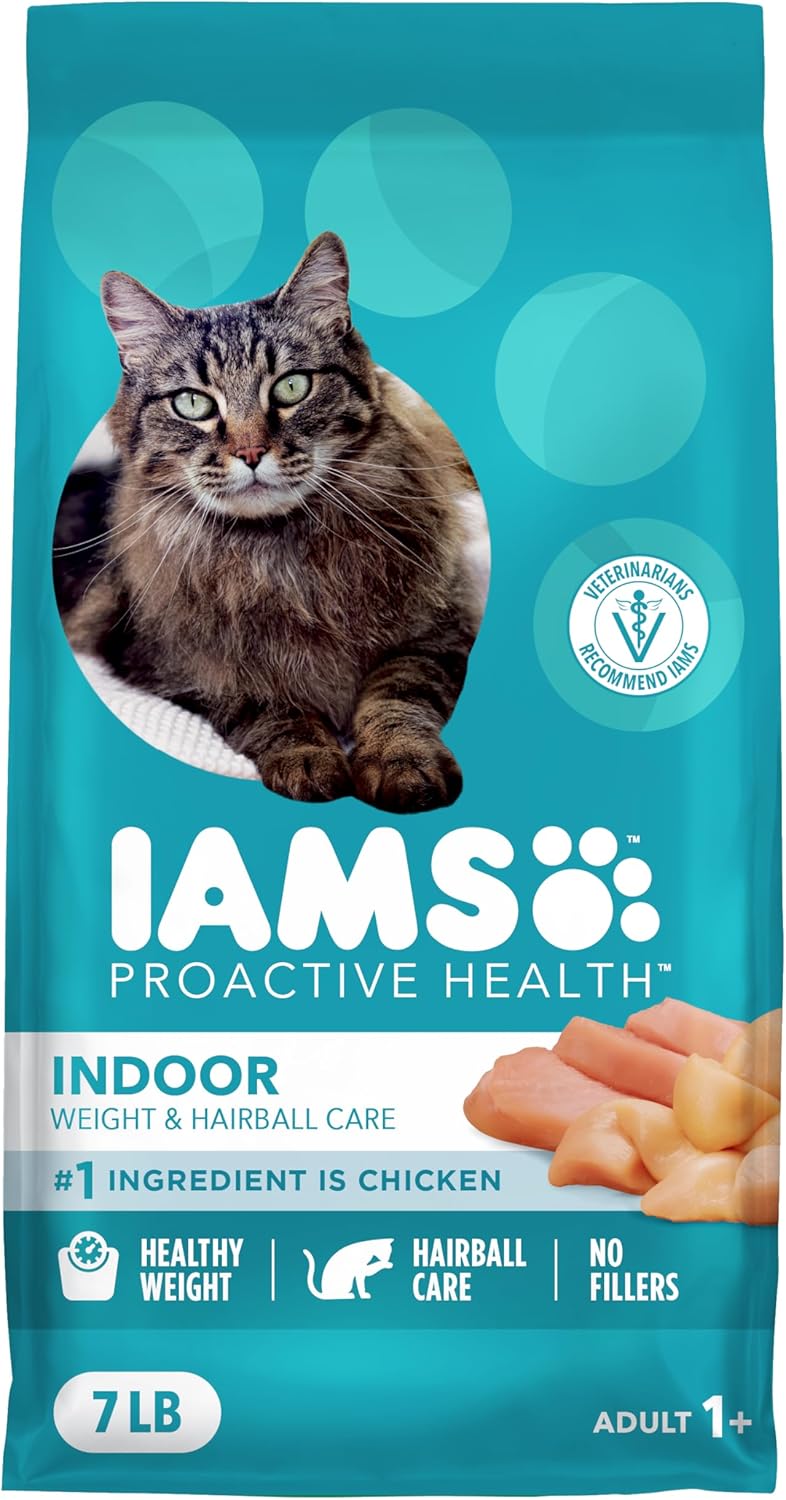 IAMS Proactive Health Dry Cat Food, Indoor Weight and Hairball Care Cat Food