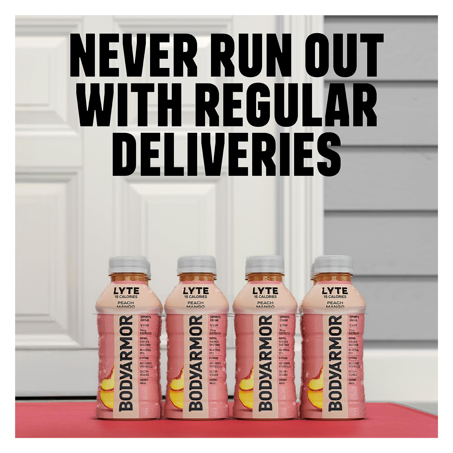 BODYARMOR LYTE, Peach Mango, Electrolyte Drink, 20 Calories, 16 Fl Oz Bottles