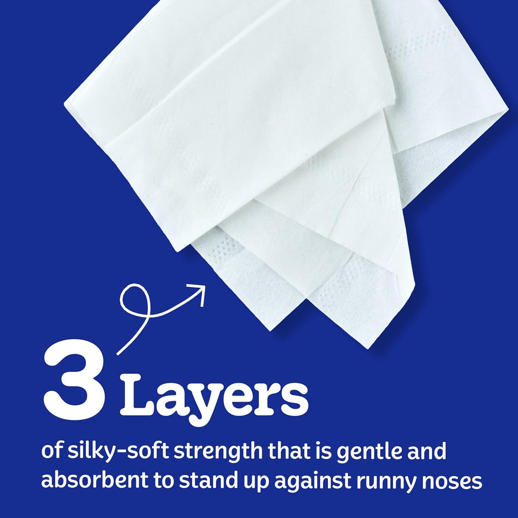 Kleenex Ultra Soft Facial Tissues, 3 Flat Boxes, 120 Tissues per Box, 3-Ply