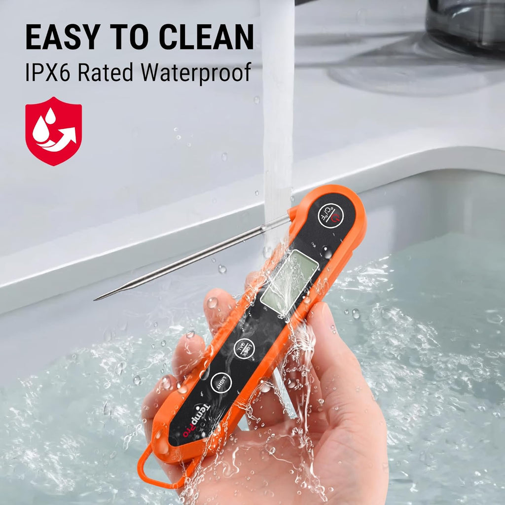 TempPro Digital Instant Read Meat Thermometer for Grilling Waterproof Kitchen