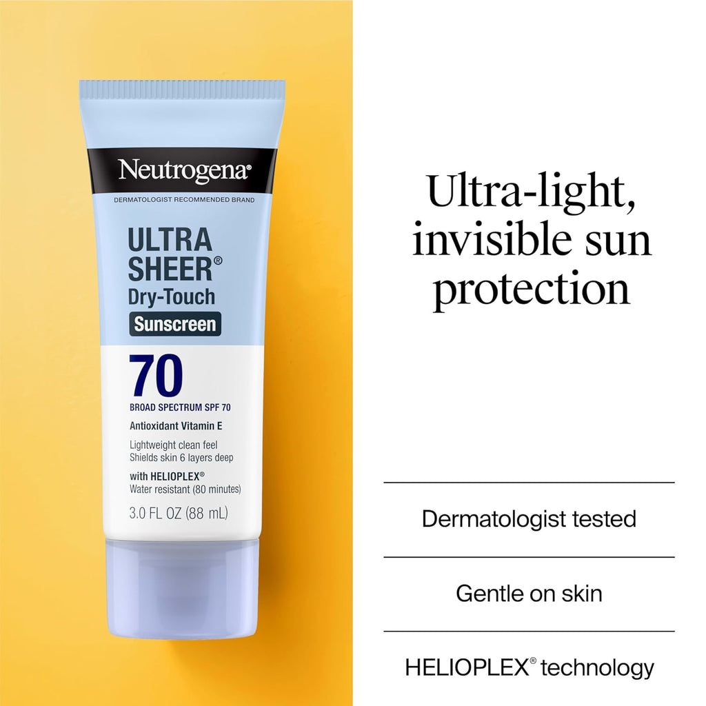 Neutrogena Ultra Sheer Dry-Touch Sunscreen Lotion SPF 70, Broad Spectrum