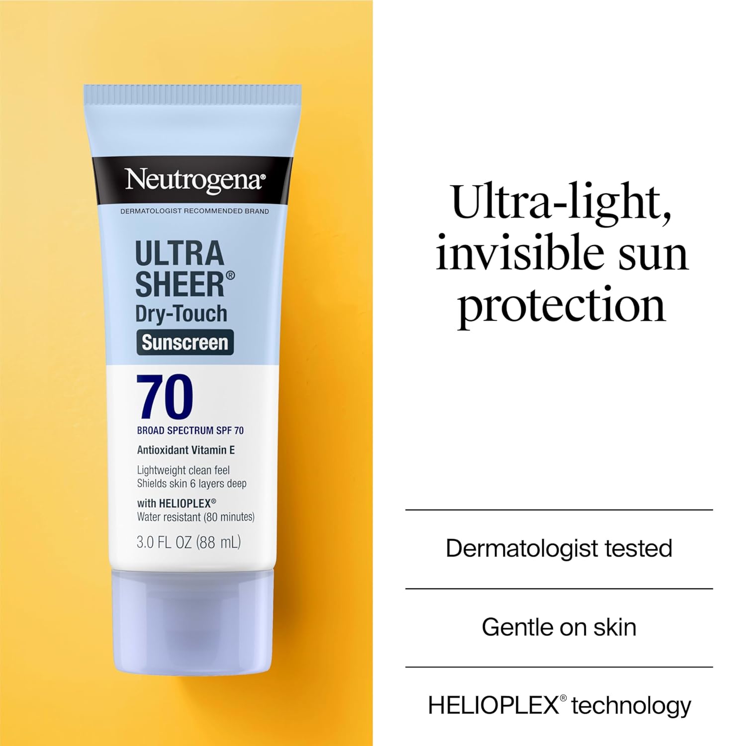 Neutrogena Ultra Sheer Dry-Touch Sunscreen Lotion SPF 70, Broad Spectrum