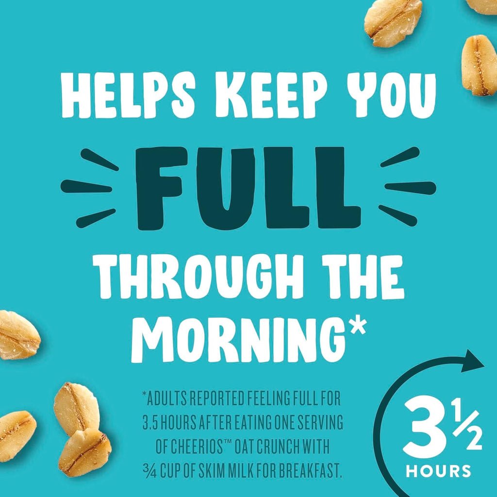 Cheerios Oat Crunch Cinnamon Breakfast Cereal, Made with Whole Grain, Family