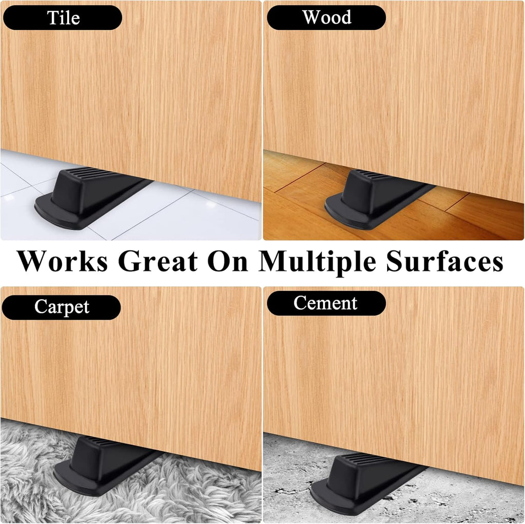 4 Pack Door Stoppers, Rubber for Bottom of Door, Rubber Door Stopper Wedge