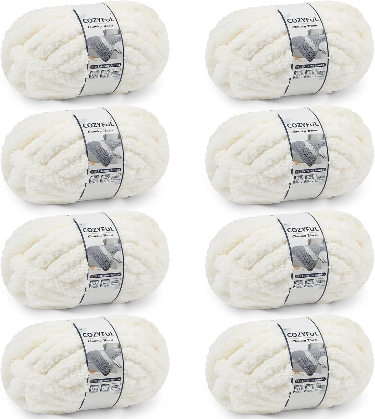 Cozyful Chunky Yarn for Hand Knitting - #10 Chunky Chenille Yarn