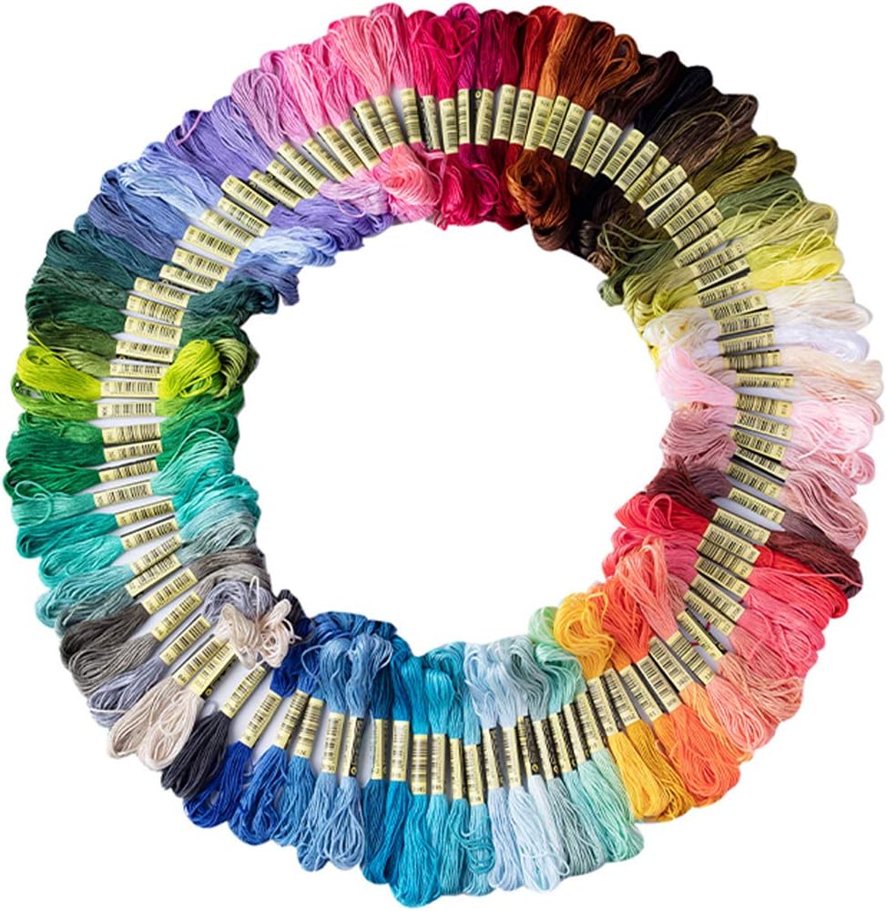 Friendship Bracelet String 50 Skeins Rainbow Color Embroidery Floss Cross
