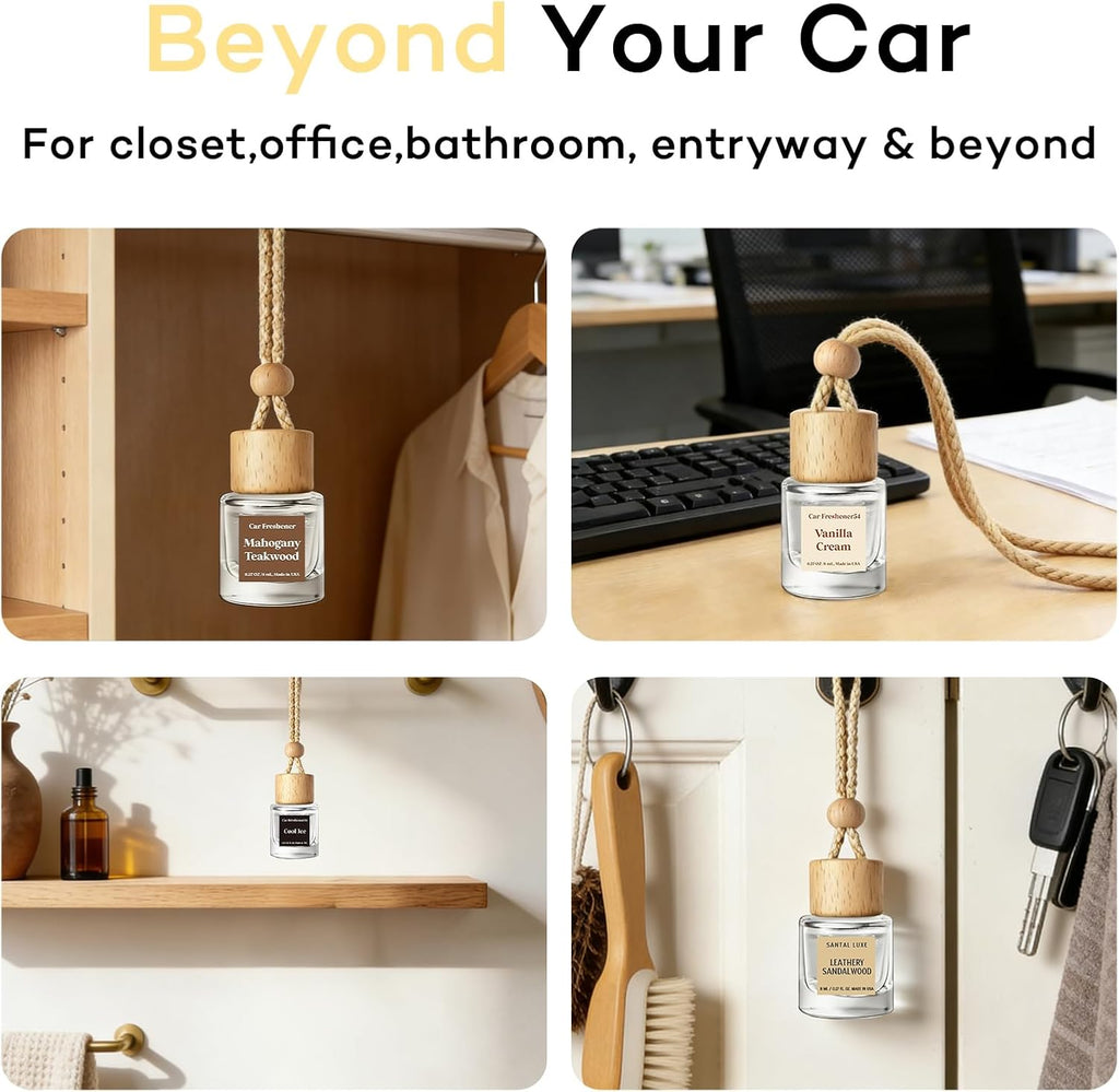 C Classy Car Air Freshener Hanging 2 Pack, Mahogany Teakwood Essential Oil