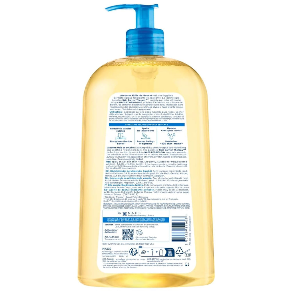 Bioderma Atoderm Shower Oil, Cleansing Oil For Face & Body, Nourishing
