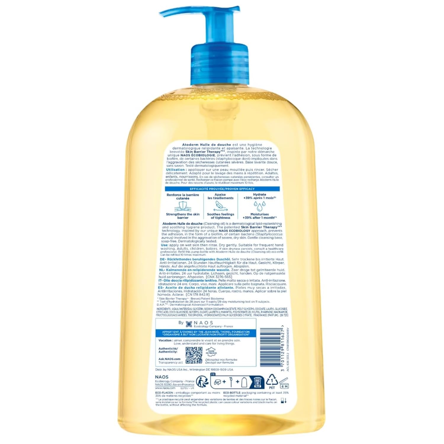 Bioderma Atoderm Shower Oil, Cleansing Oil For Face & Body, Nourishing