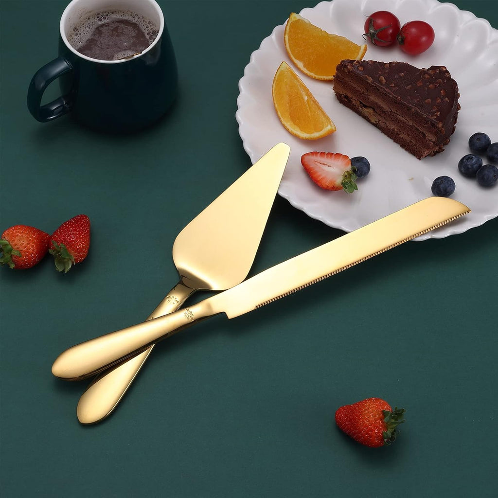 Eisinly Cake Cutting Set for Wedding, Elegant Cake Knife and Server Set with
