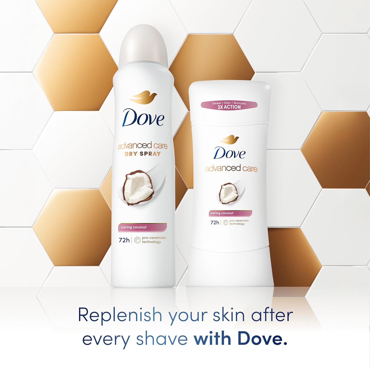 Dove Advanced Care Antiperspirant Caring Coconut, 2 Count Deodorant Stick for