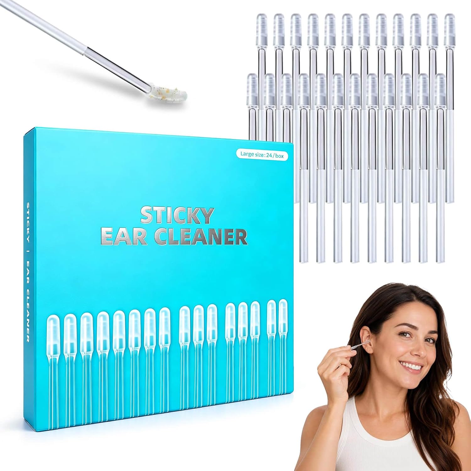 Sticky Ear Cleaning Stick,Sticky Ear Cleaners for Adults,Reusable Ear Cleaner