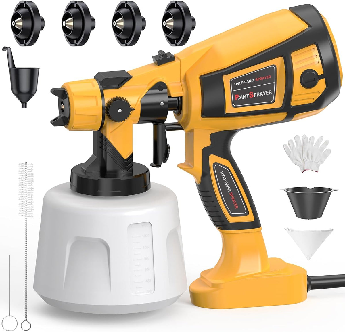 1000W HVLP Paint Sprayer, Electric Spray Gun with 1400ML Container