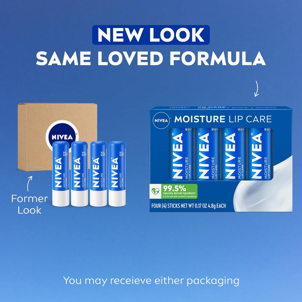 NIVEA Moisture Lip Care, Hydrating Lip Balm with Shea Butter, Nourishing Oils