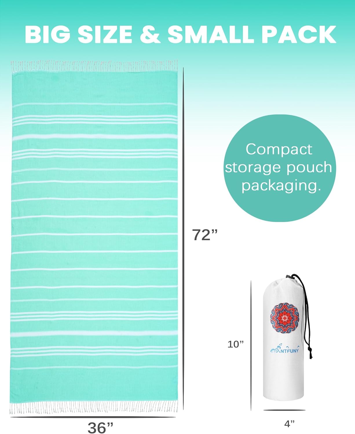 Antfuny Turkish Beach Towels Vacation Essentials Quick Dry Sand Free