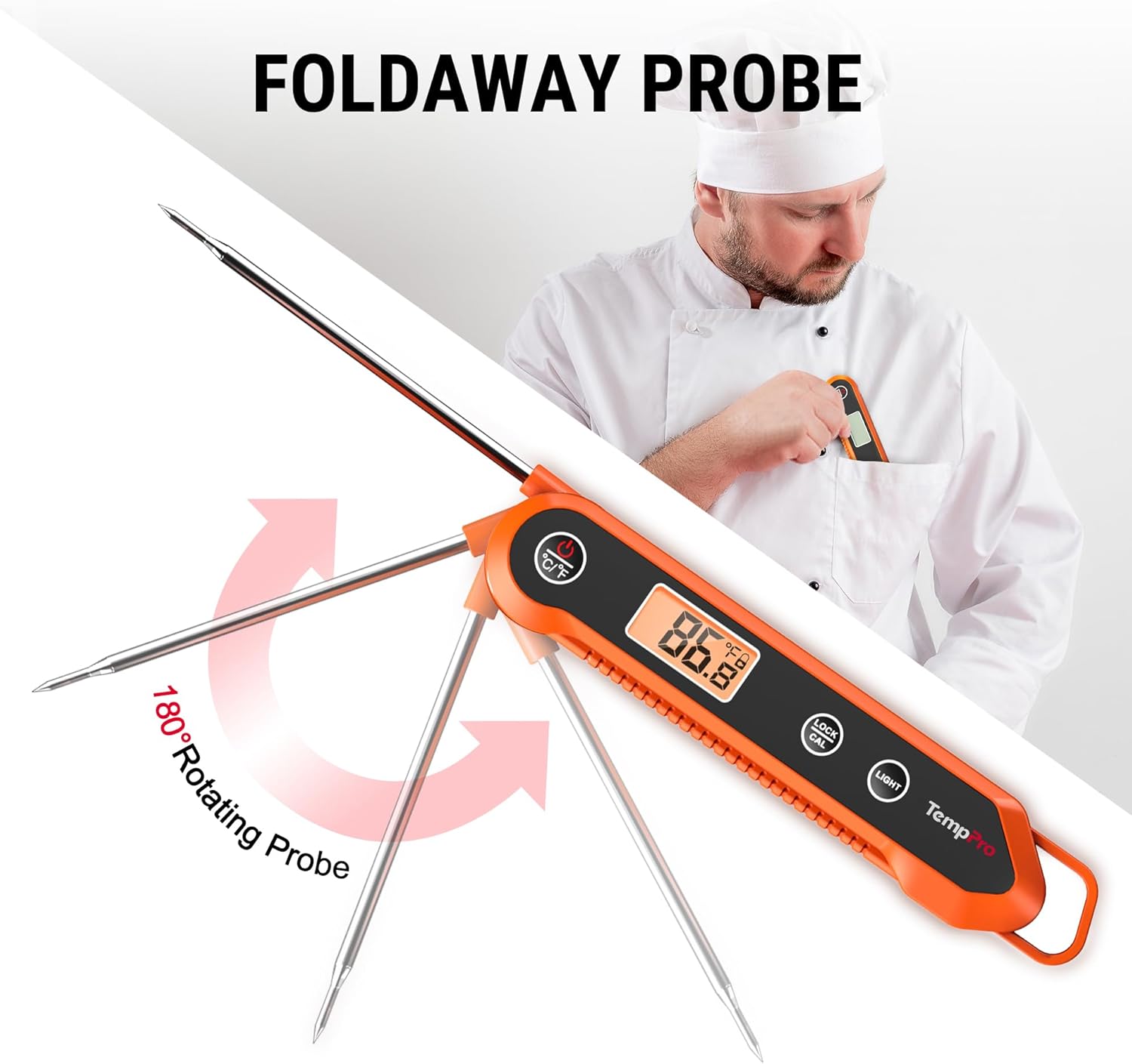TempPro Digital Instant Read Meat Thermometer for Grilling Waterproof Kitchen