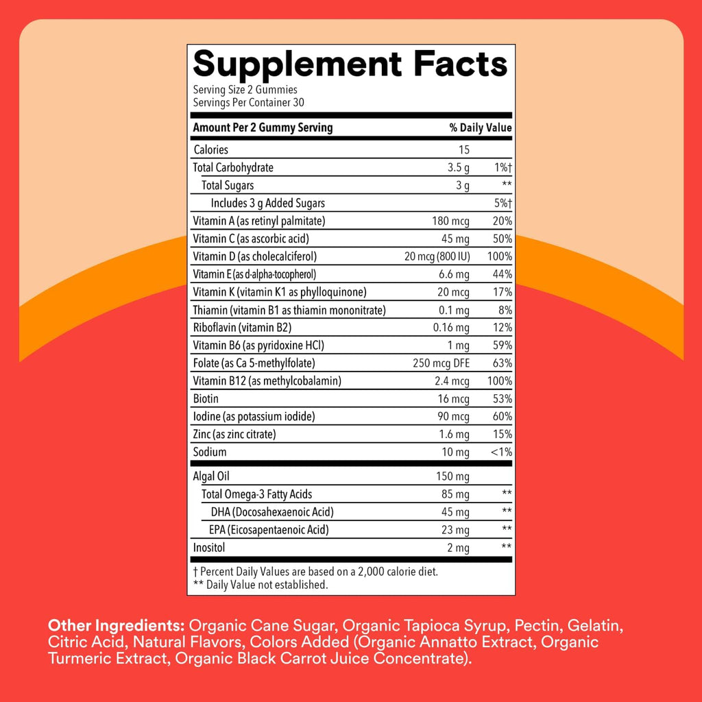 SmartyPants Kids Multivitamin Gummies with Omega 3 DHA/EPA, Vitamins D3, C