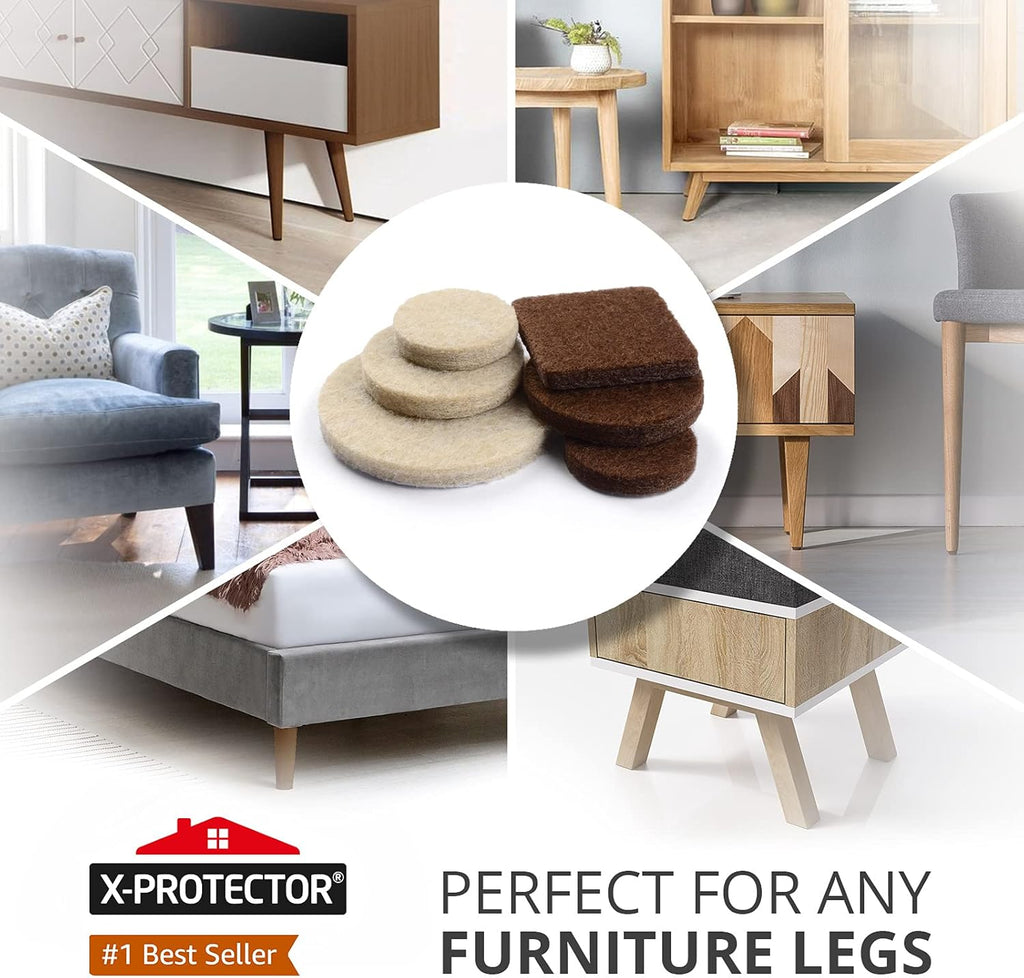 Felt Furniture Pads X-PROTECTOR 133 PCS Premium Furniture Pads - Felt Pads