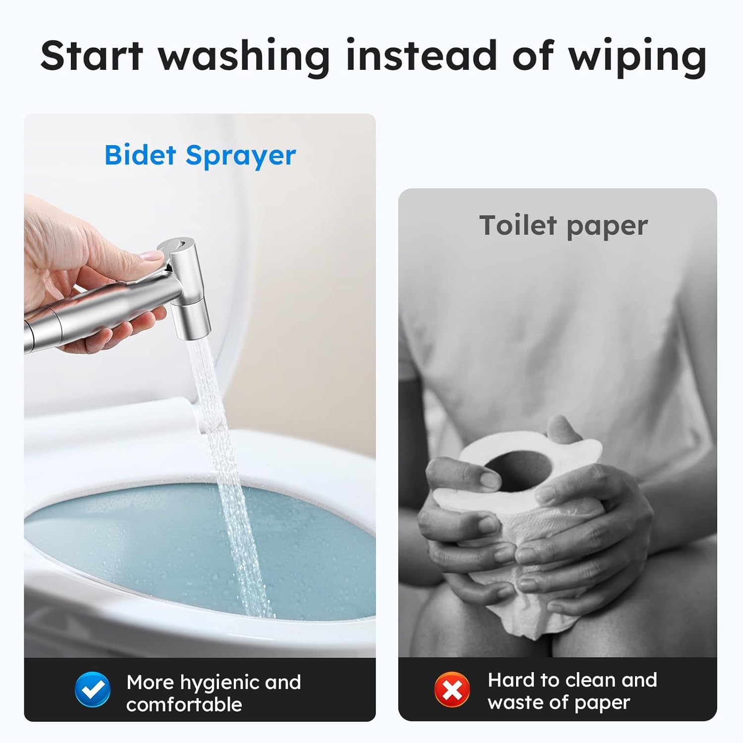 Arofa Handheld Toilet Bidet Sprayer for Toilet-Adjustable Water Pressure