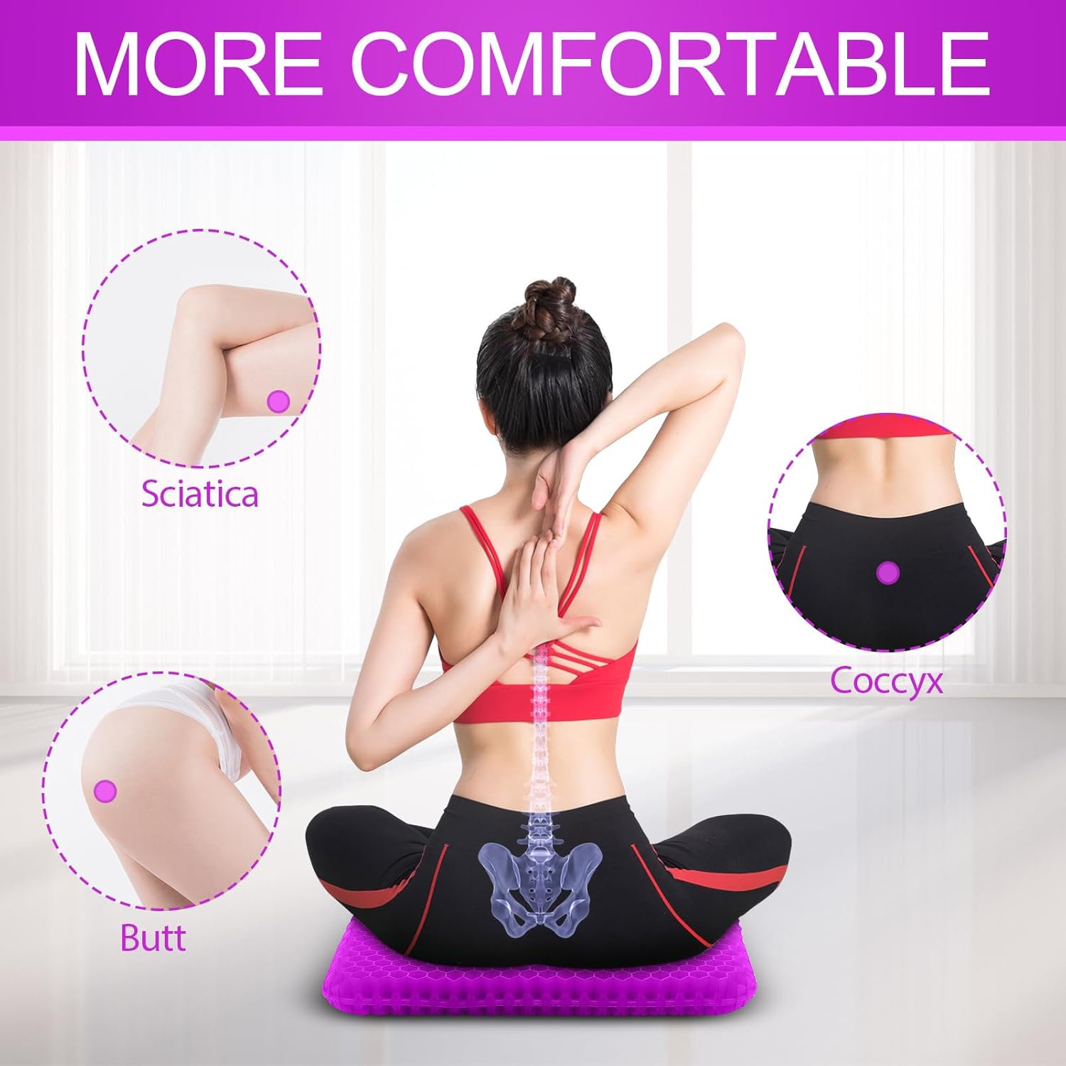 KYSMOTIC Gel Seat Cushion for Long Sitting (Large & Thick), Soft &