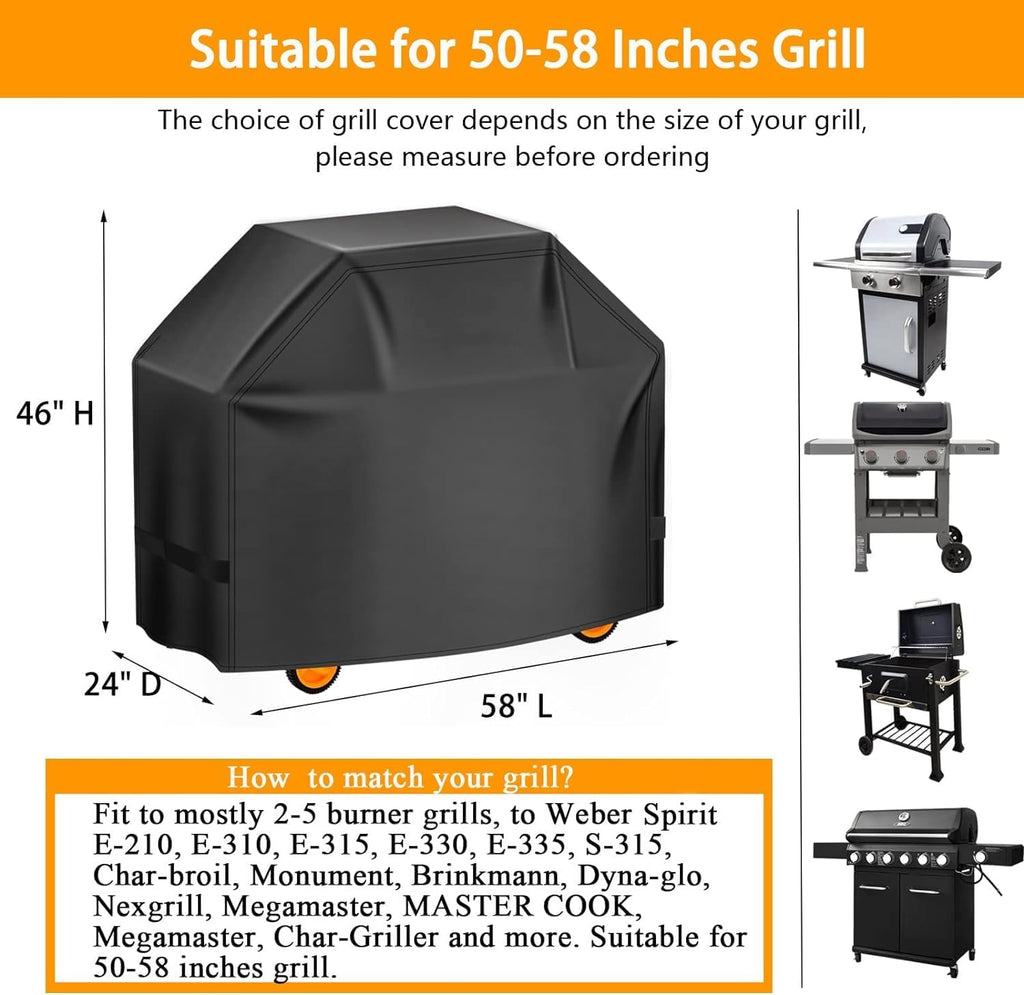 Aoretic Grill Cover, 58 inch BBQ Gas Grill Cover for Outdoor Grill, Charbroil