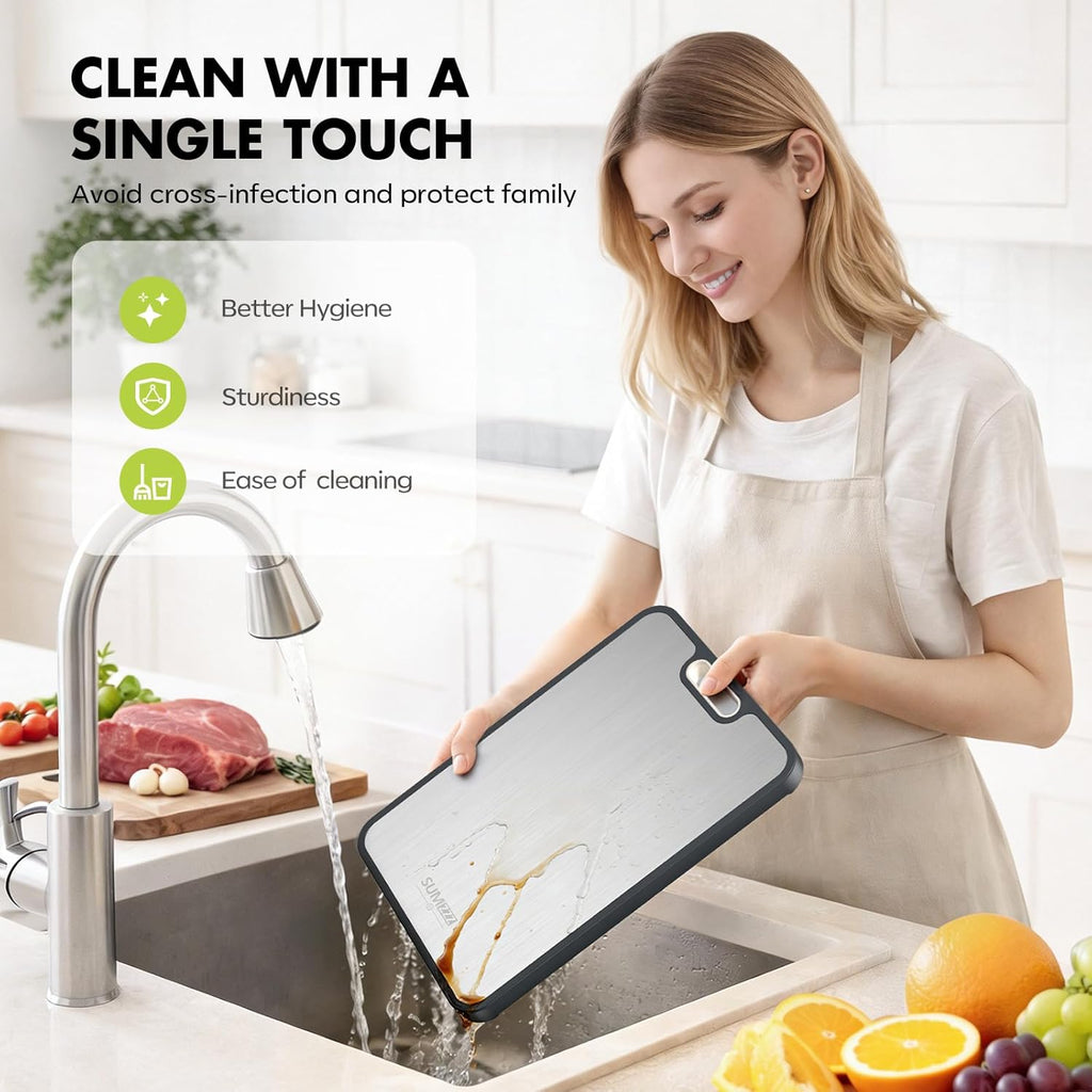 Sumzzz Titanium Cutting Board for Kitchen, Non Toxic 2-in-1 Cutting Board