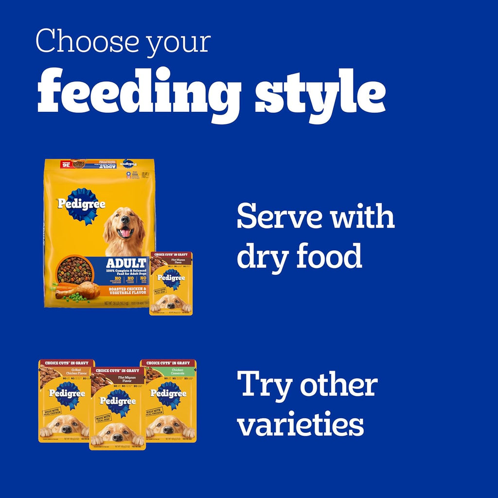 Pedigree Choice Cuts in Gravy Wet Dog Food, Adult Soft Wet Dog Food, Variety