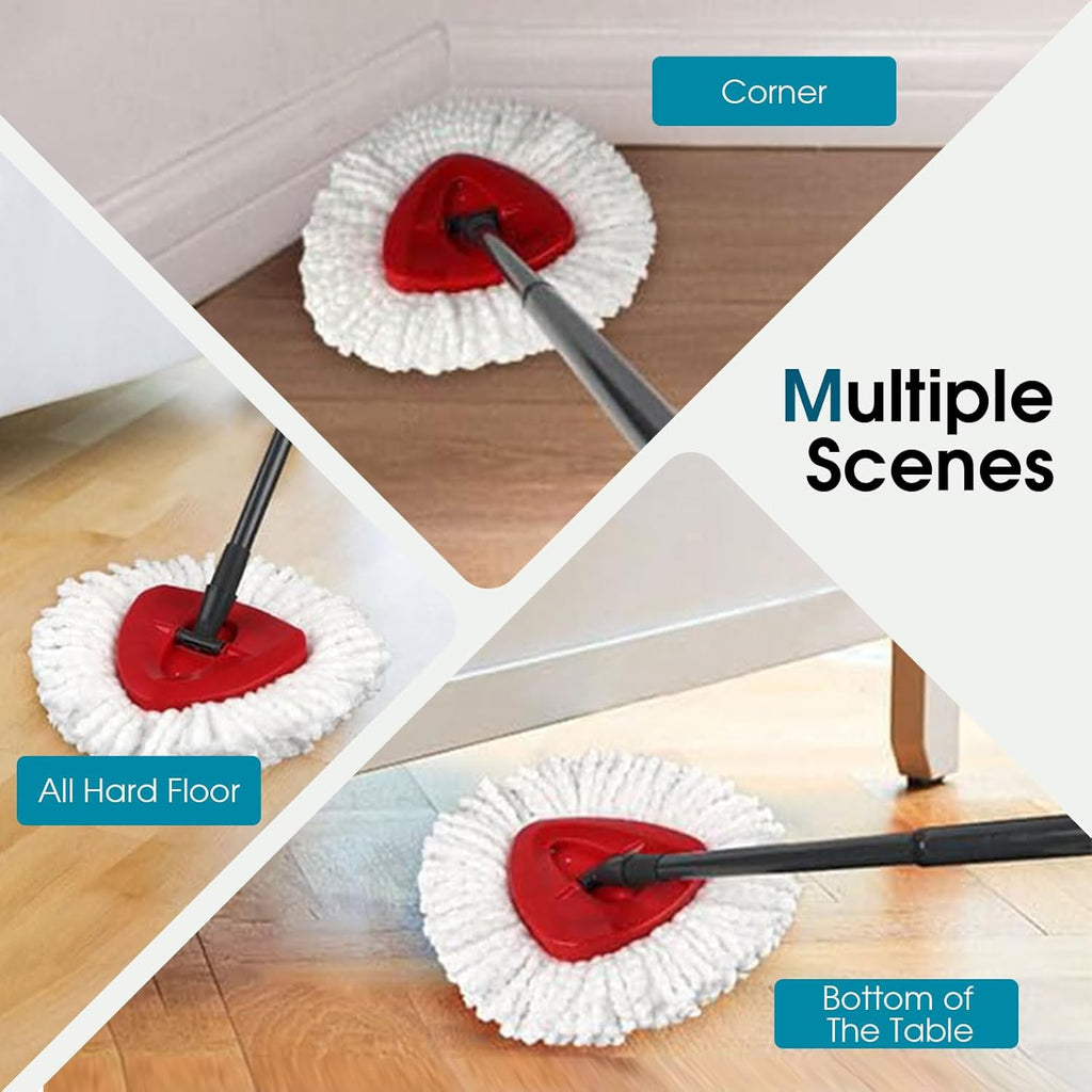 4 Pack Mop Head Replacement Compatible with O Cedar Triangle Swivel Mops,Spin