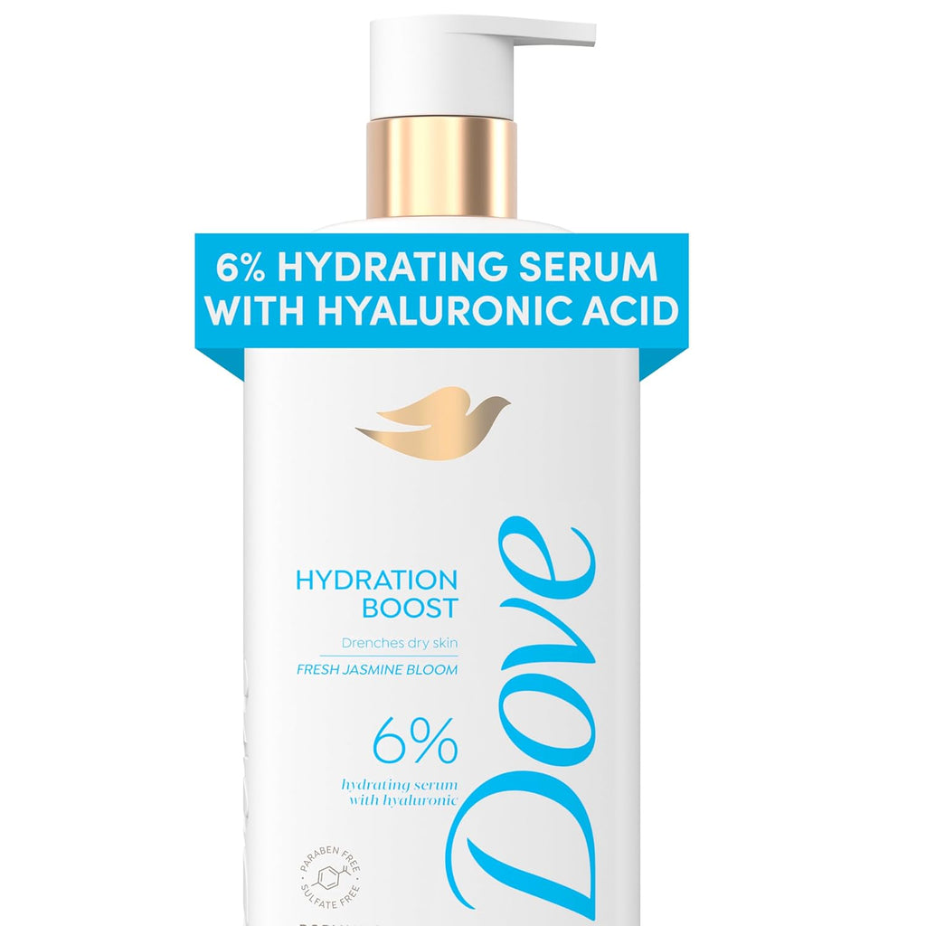 Dove Serum Body Wash Hydration Boost actively drenches dry skin with