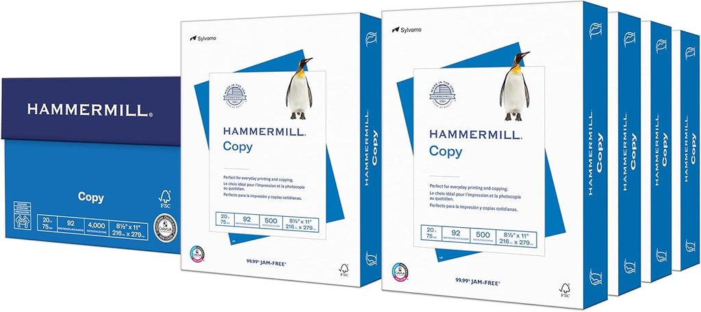 Hammermill Printer Paper, 20 lb Copy, 8.5 x 11-8 Ream (4,000 Sheets) - 92