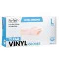 ForPro Disposable Vinyl Gloves, Clear, Industrial Grade, Powder-Free