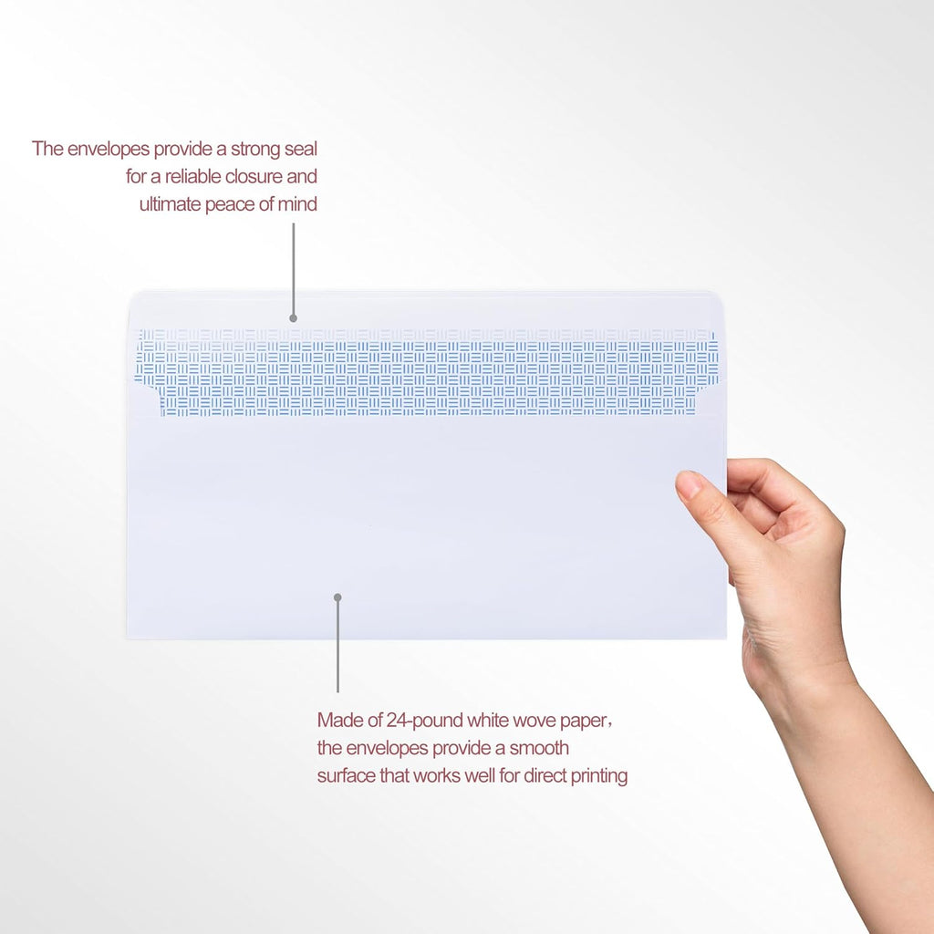 Zzrywuty #10 Letter Size Mailing Envelopes for Business, 60pcs Self Seal