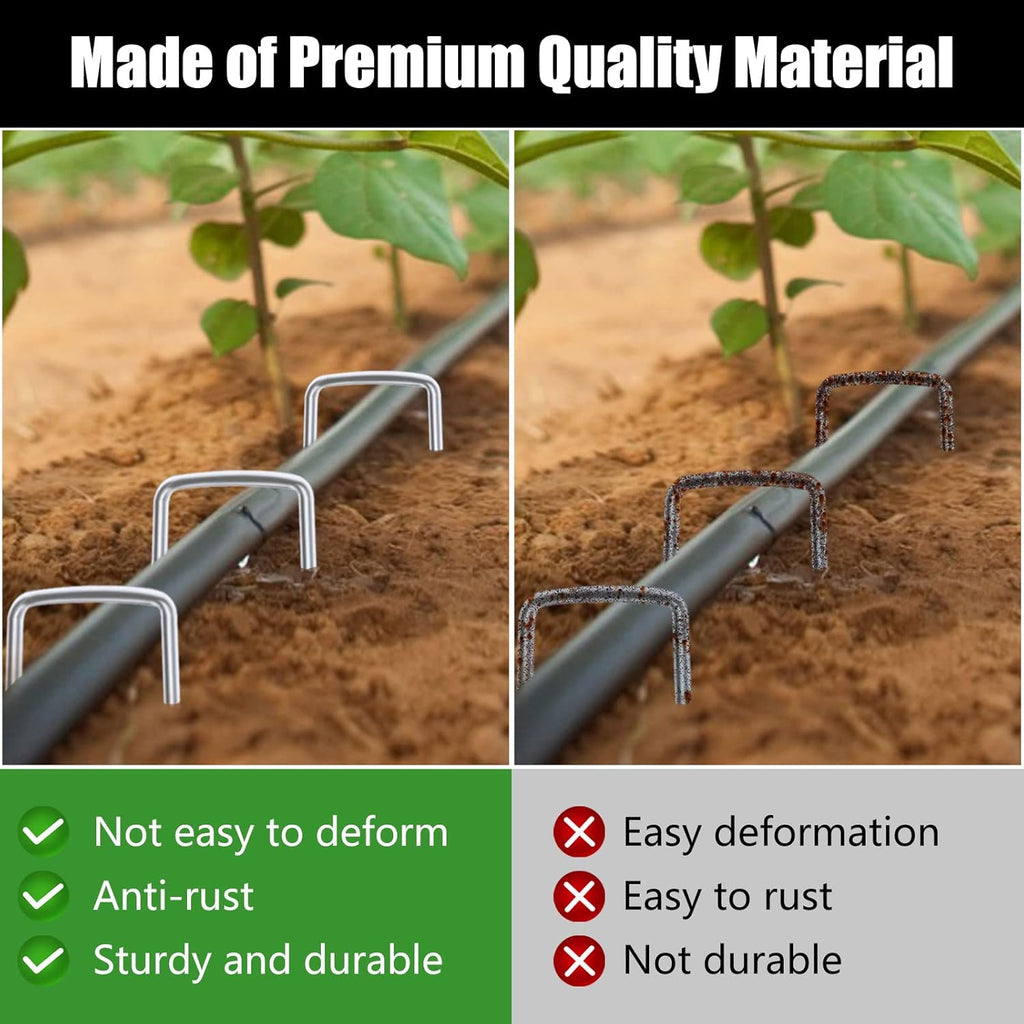 FEED GARDEN 6 Inch 50 Pack Hot-dip Galvanized Landscape Staples Plant Cover