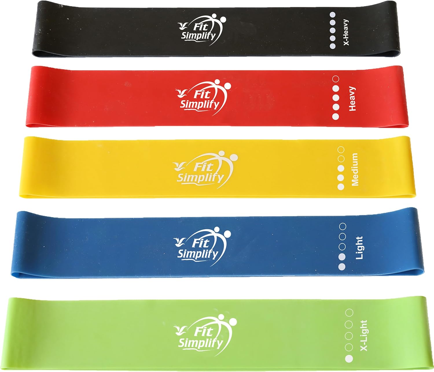 Fit Simplify Resistance Loop Exercise Bands with Instruction Guide and Carry